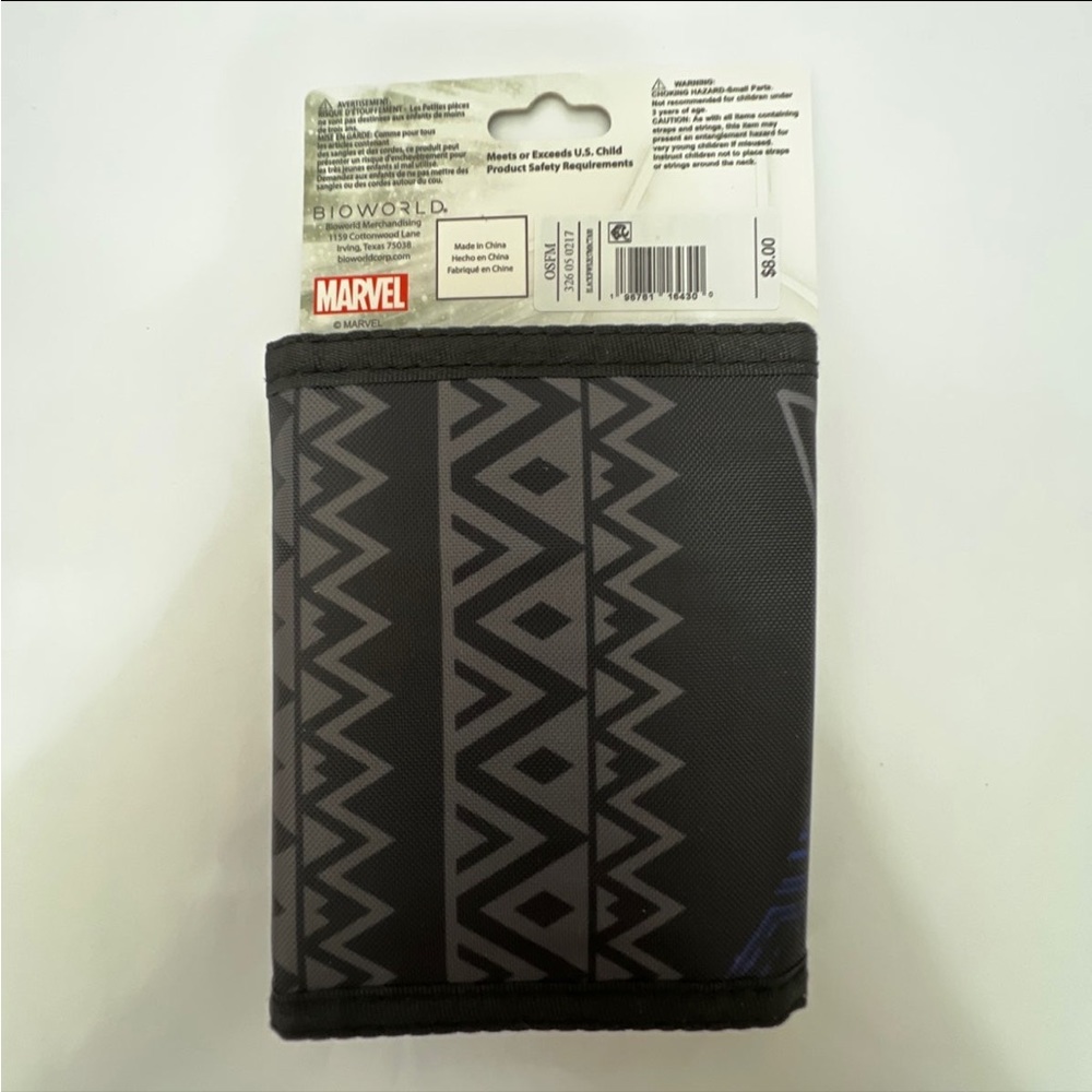 Marvel Avengers Black Panther Tri Fold Velcro Wallet - Picture 3 of 7